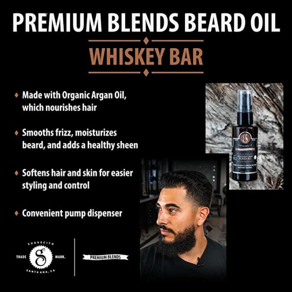 Suavecito Whiskey Bar Beard Oil Mens Grooming Mens Pomade Mens Hairstyle Mens Beard Oil Premium Blends